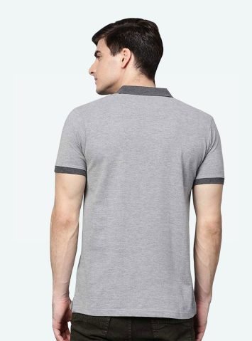Men's Melange Solid Polo T-Shirt