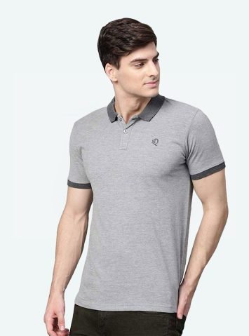 Men's Melange Solid Polo T-Shirt